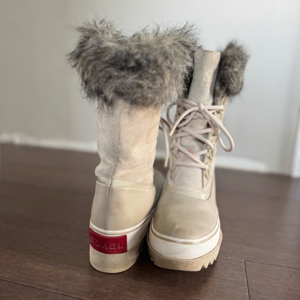 Sorel Tan Joan of Arctic Next Winter Rain Boot with Faux Fur